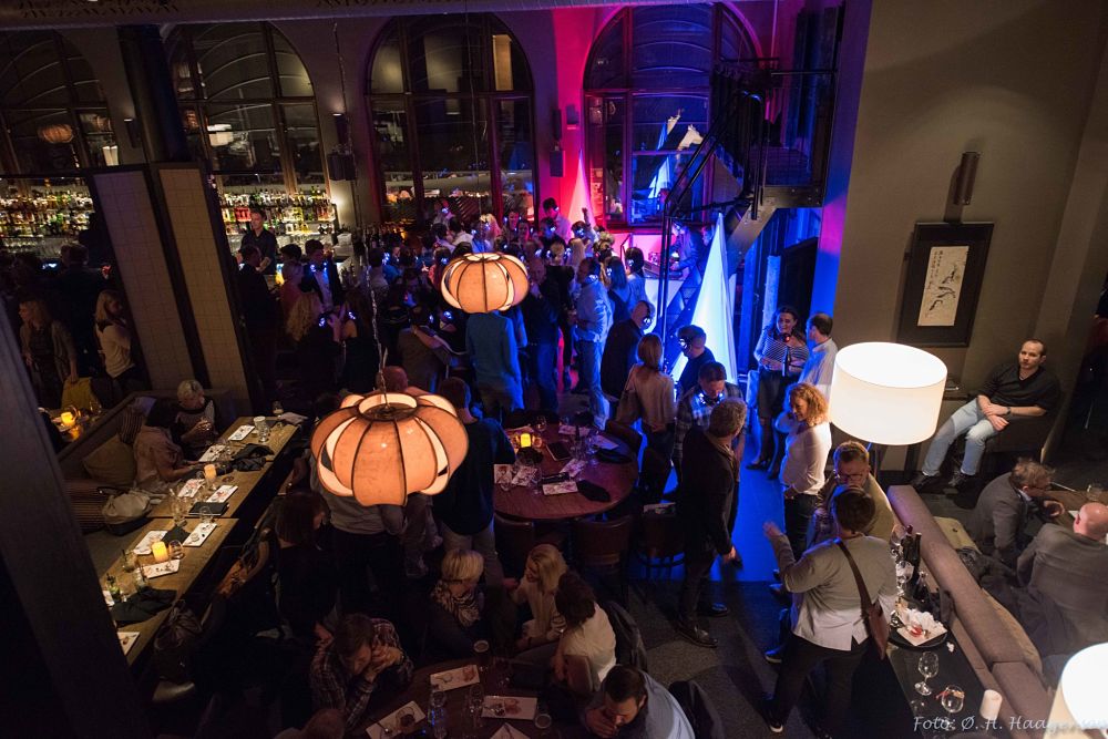 An overhead view of a social event during EPIC2019 in Berlin